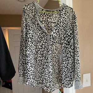 Sheer leopard dress shirt